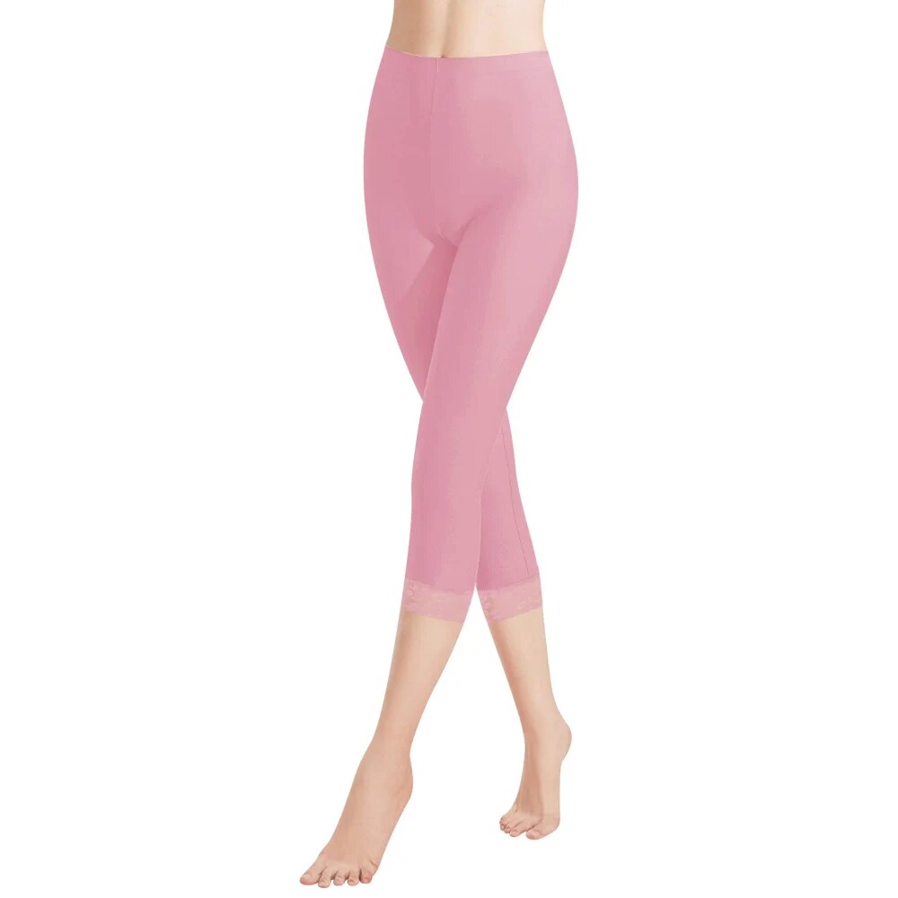 Legging capri femme – Taille haute, coton extensible