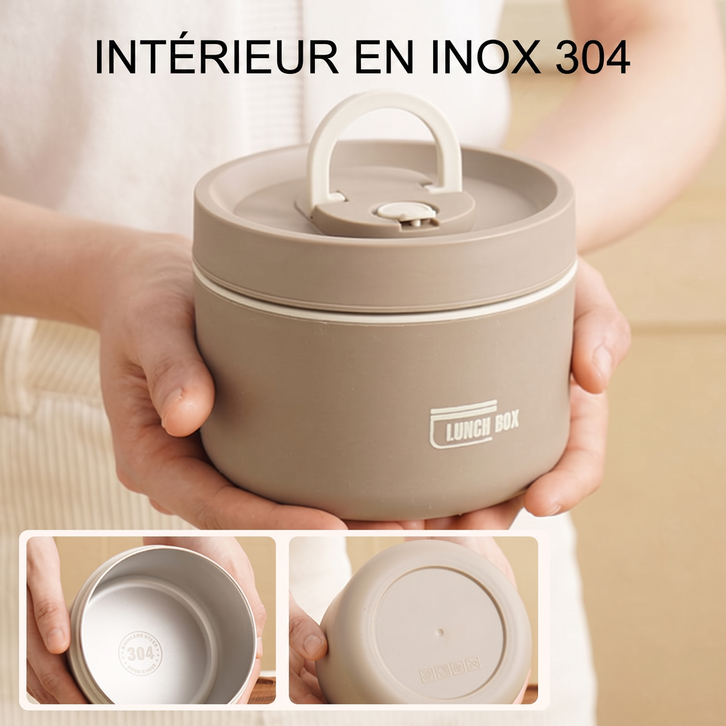 Lunch box isotherme en inox – double paroi et sac de transport