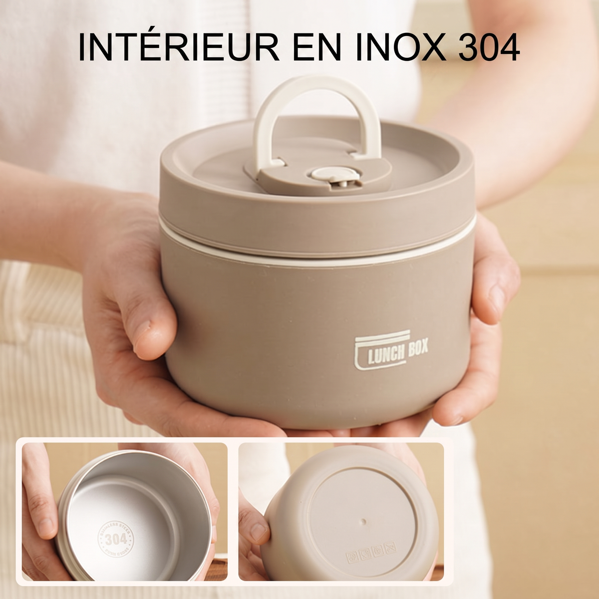Lunch box isotherme en inox – double paroi et sac de transport