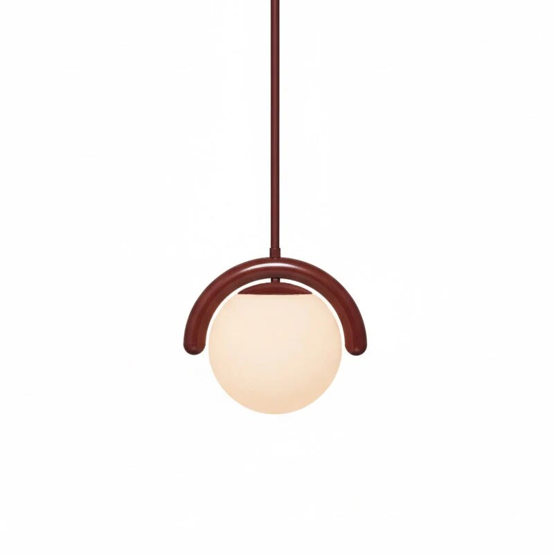 Lustre linéaire suspendu – tube courbé, métal et verre clair