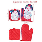Maniques cuisine – duo Noël, antidérapant et résistant
