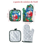 Maniques cuisine – duo Noël, antidérapant et résistant