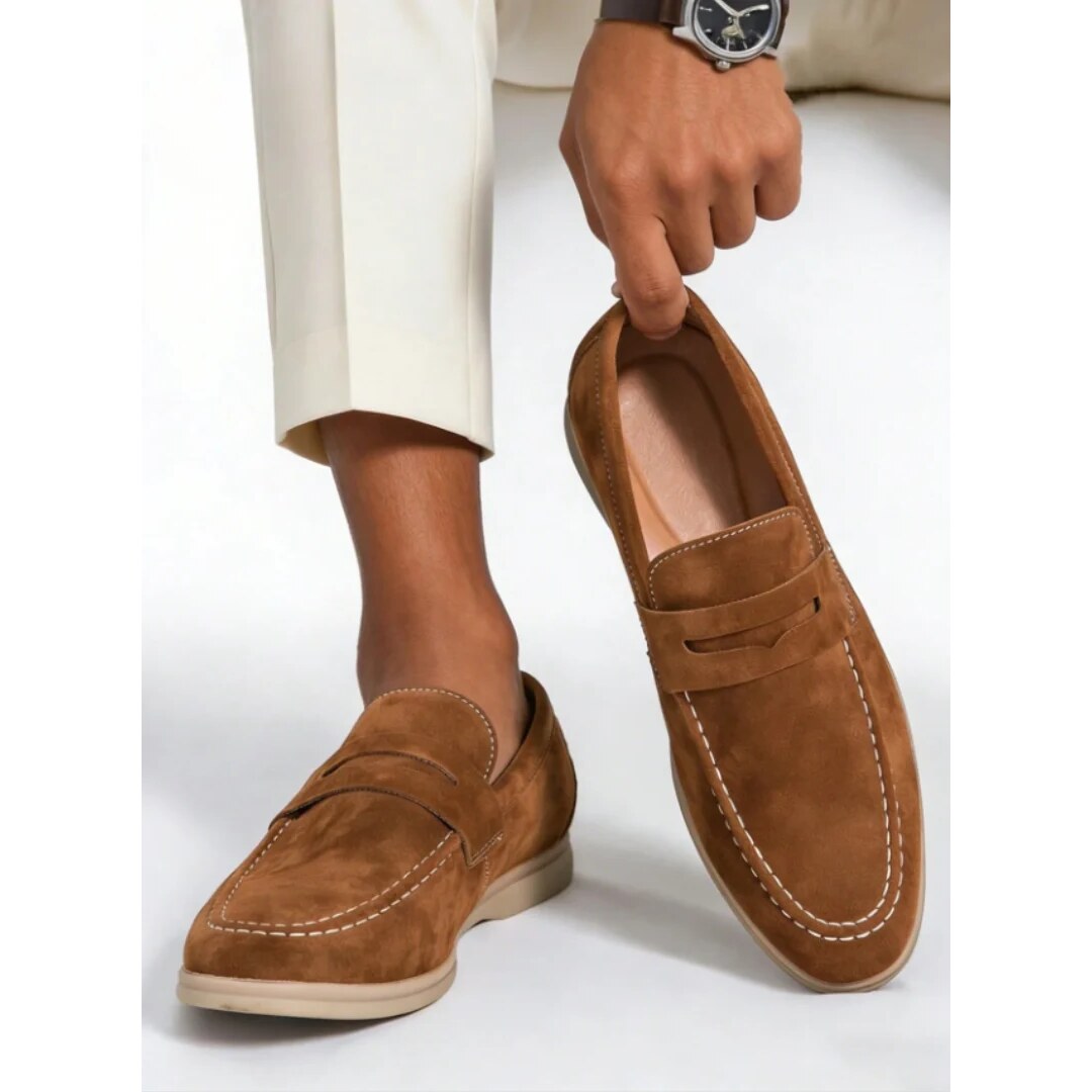Mocassins homme – chaussure à enfiler, semelle contrastée