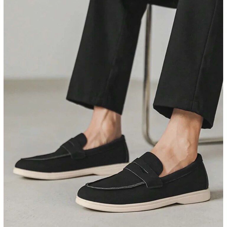 Mocassins homme – plateau cousu, empeigne mate et semelle fine