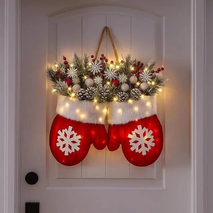 Moufle lumineuse en velours – décoration murale avec minuteur