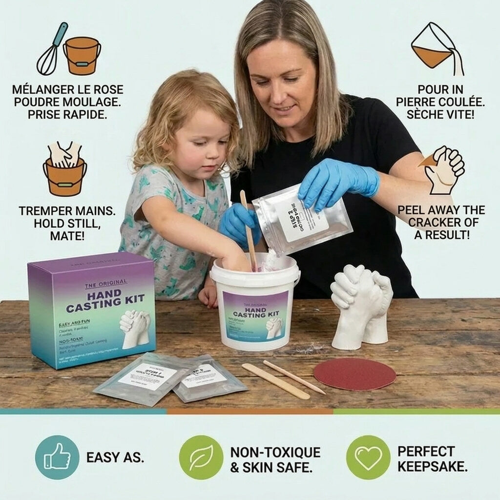 Moulage de vos mains en plâtre – kit empreinte souvenir