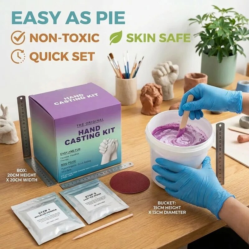 Moulage de vos mains en plâtre – kit empreinte souvenir