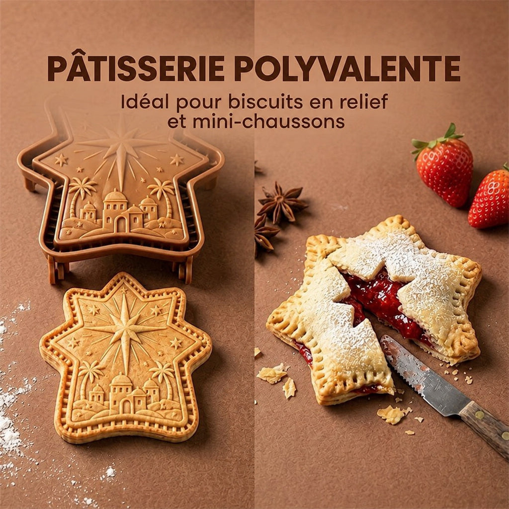Moules à mini tartes – Noël avec 10 designs en relief