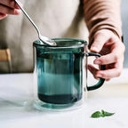 Mug double paroi – verre transparent, isolant thermique