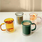 Mug double paroi – verre transparent, isolant thermique