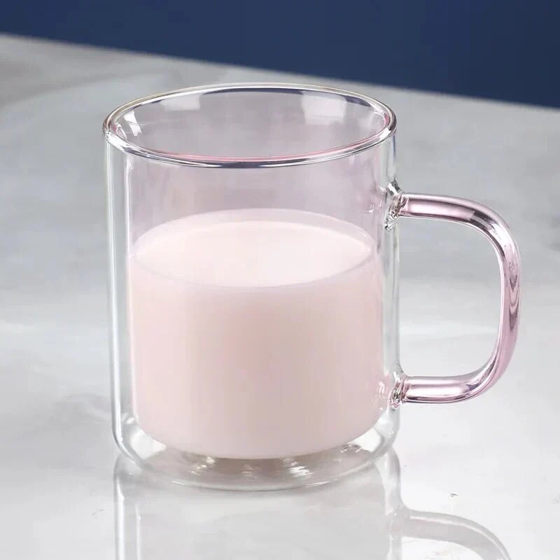 Mug double paroi – verre transparent, isolant thermique