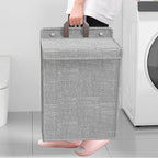 Panier à linge mural adhésif – rangement pliable sans perçage