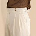 Pantalon homme – Pinces marquées, jambes droites et taille haute