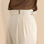 Pantalon homme – Pinces marquées, jambes droites et taille haute