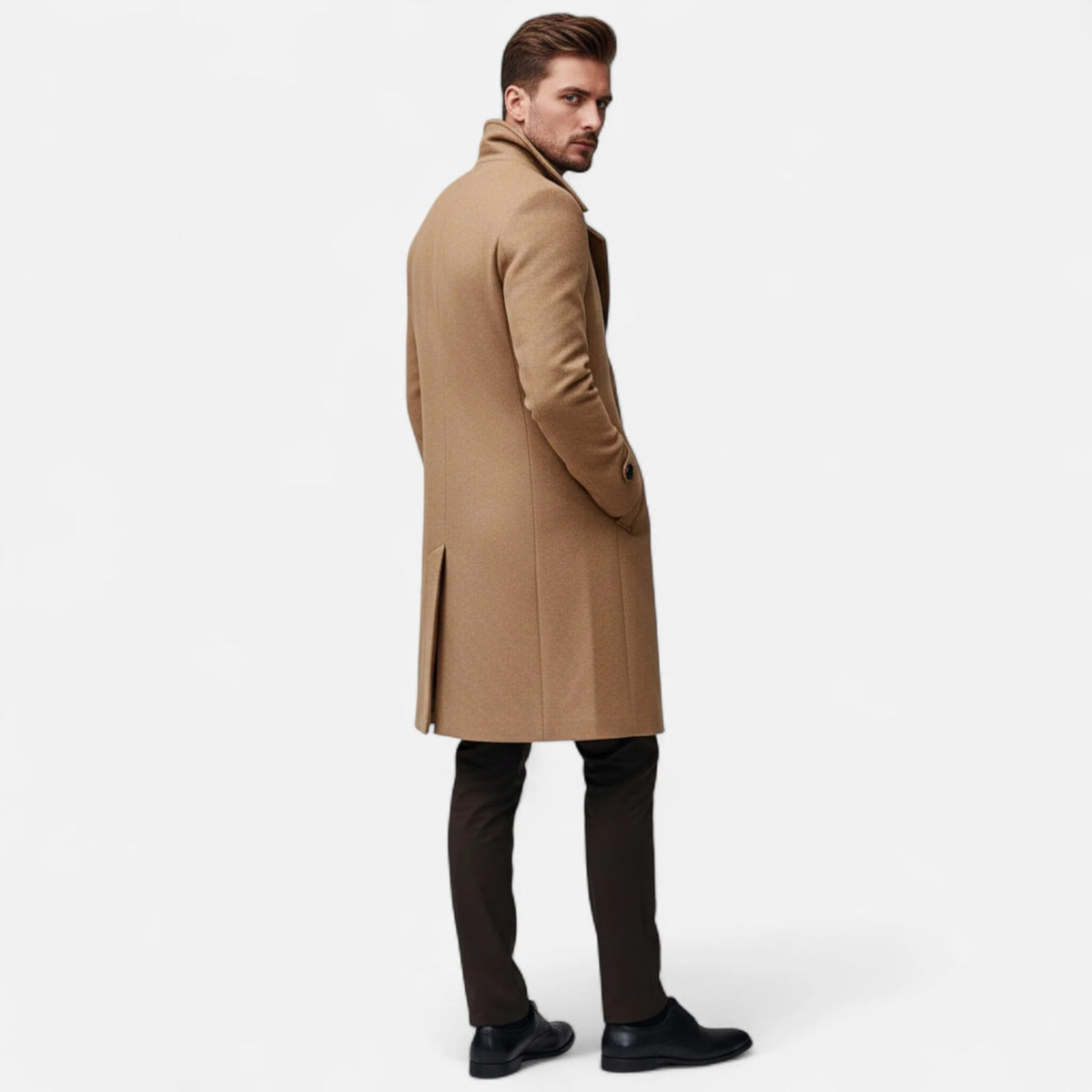 Pardessus Homme Long Double Boutonnage – Distinction Professionnelle