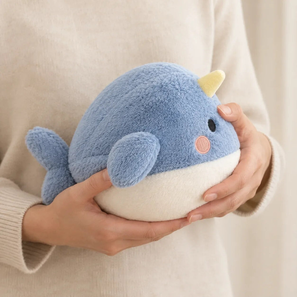 Peluche veilleuse baleine – bruit blanc, berceuses et housse