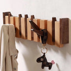 Patère murale en bois au design piano – Crochets rabattables