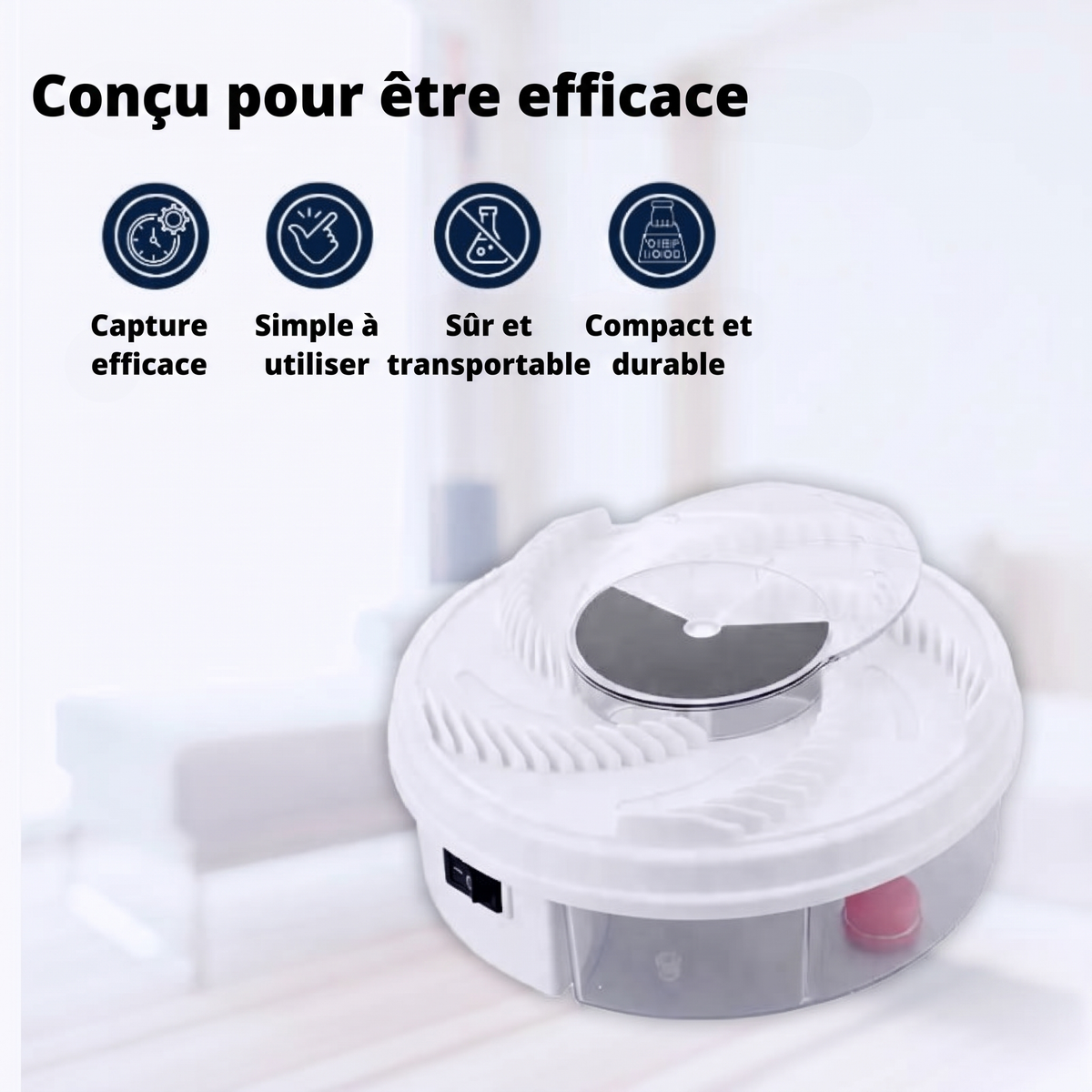 Piège à mouches USB – bras rotatif et cinq chambres à appât