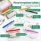 Pilulier semainier – 14 compartiments avec étui en similicuir