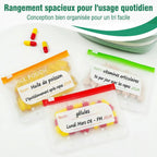 Pilulier semainier – 14 compartiments avec étui en similicuir