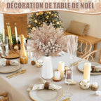 Piques décoratives pailletées – branches et baies, lot de 10