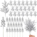 Piques décoratives pailletées – branches et baies, lot de 10