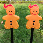 Piquets lumineux LED bonhommes pain d'épices – décoration de jardin festive