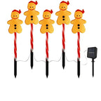 Piquets lumineux LED bonhommes pain d'épices – décoration de jardin festive