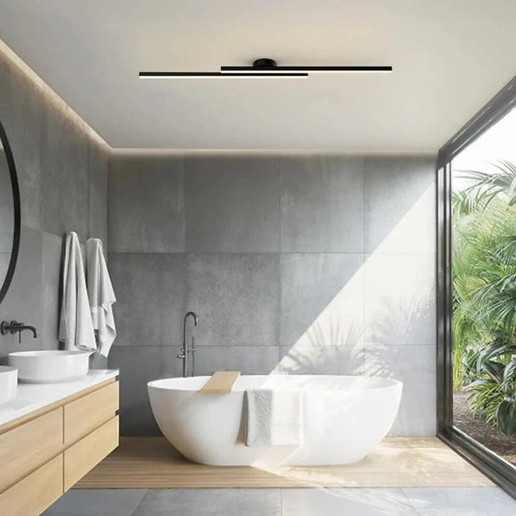 Plafonnier aluminium – design minimaliste, semi-encastré