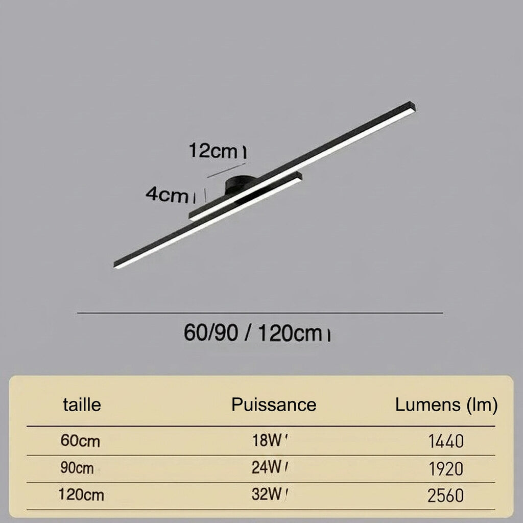 Plafonnier aluminium – design minimaliste, semi-encastré