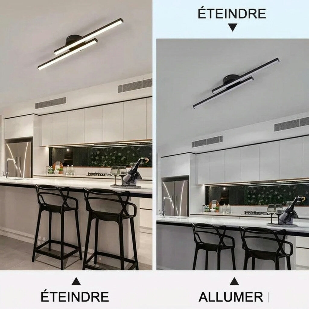 Plafonnier aluminium – design minimaliste, semi-encastré