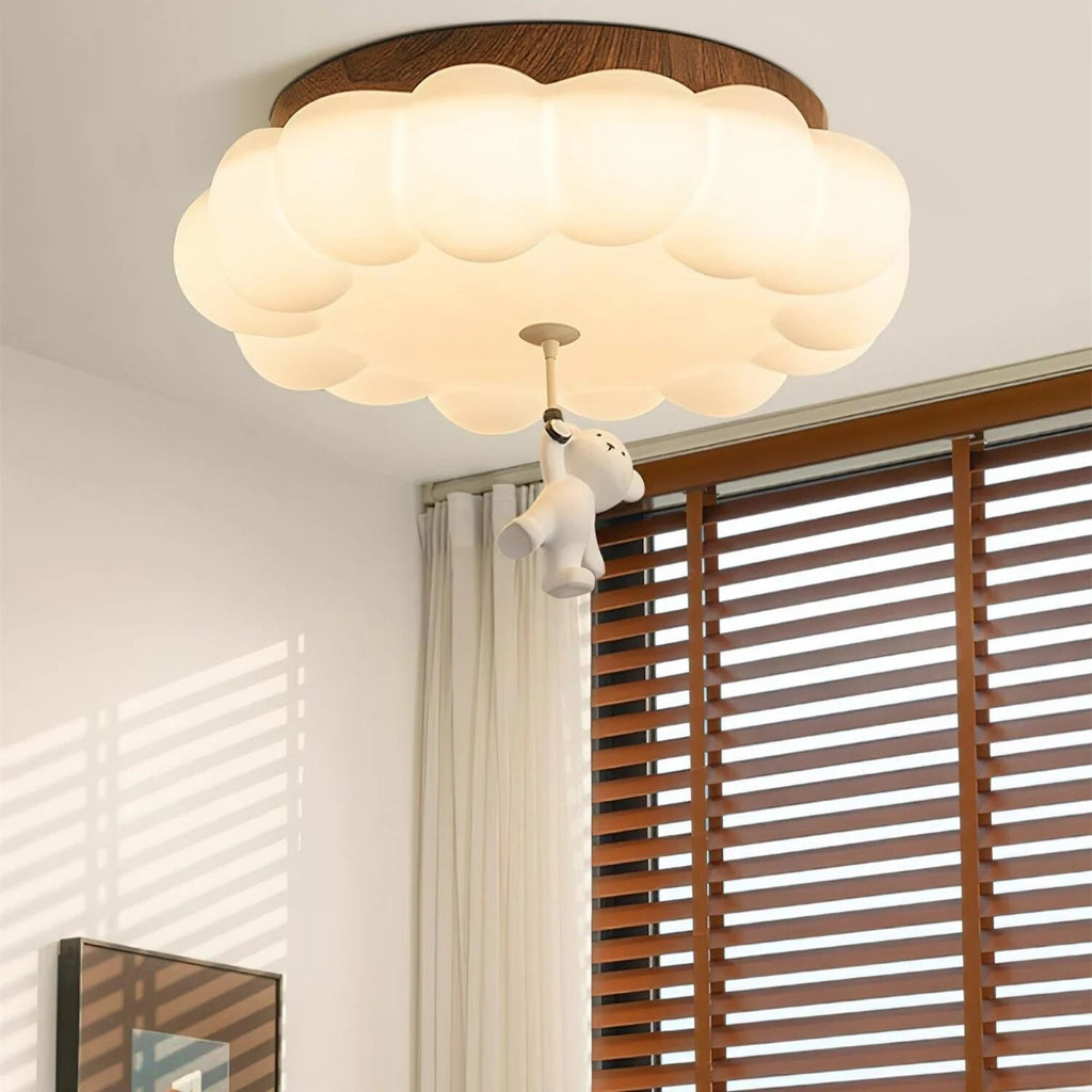 Plafonnier chambre d'enfant – ours suspendu et nuage