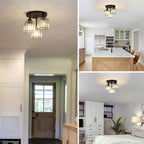 Plafonnier cristal semi-encastré – lustre pour chambre, salon et séjour