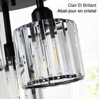Plafonnier cristal semi-encastré – lustre pour chambre, salon et séjour