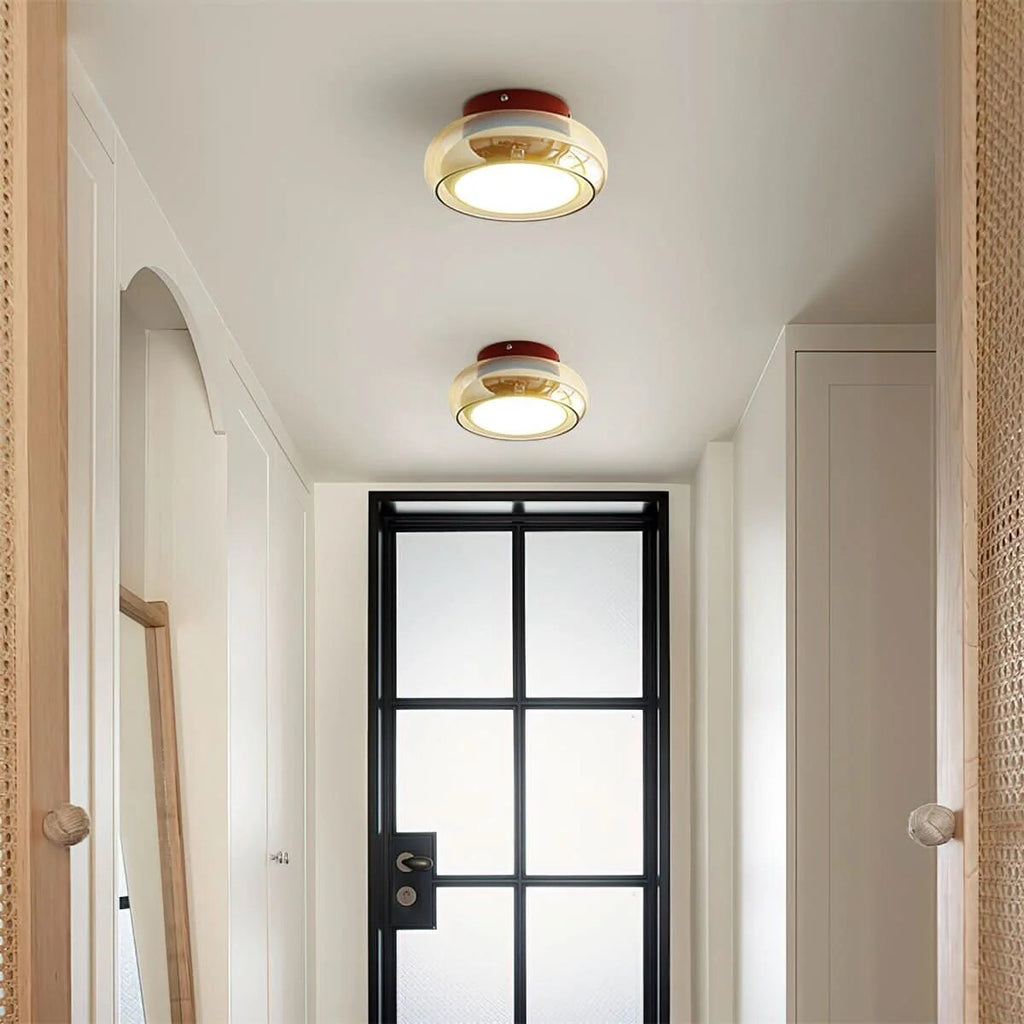 Plafonnier en verre – Design rétro ambiance chaleureuse