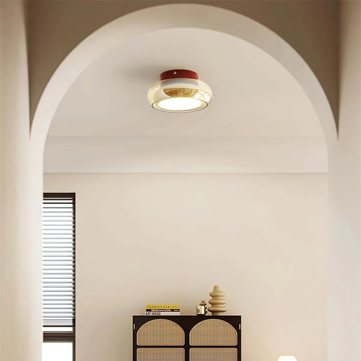 Plafonnier en verre – Design rétro ambiance chaleureuse