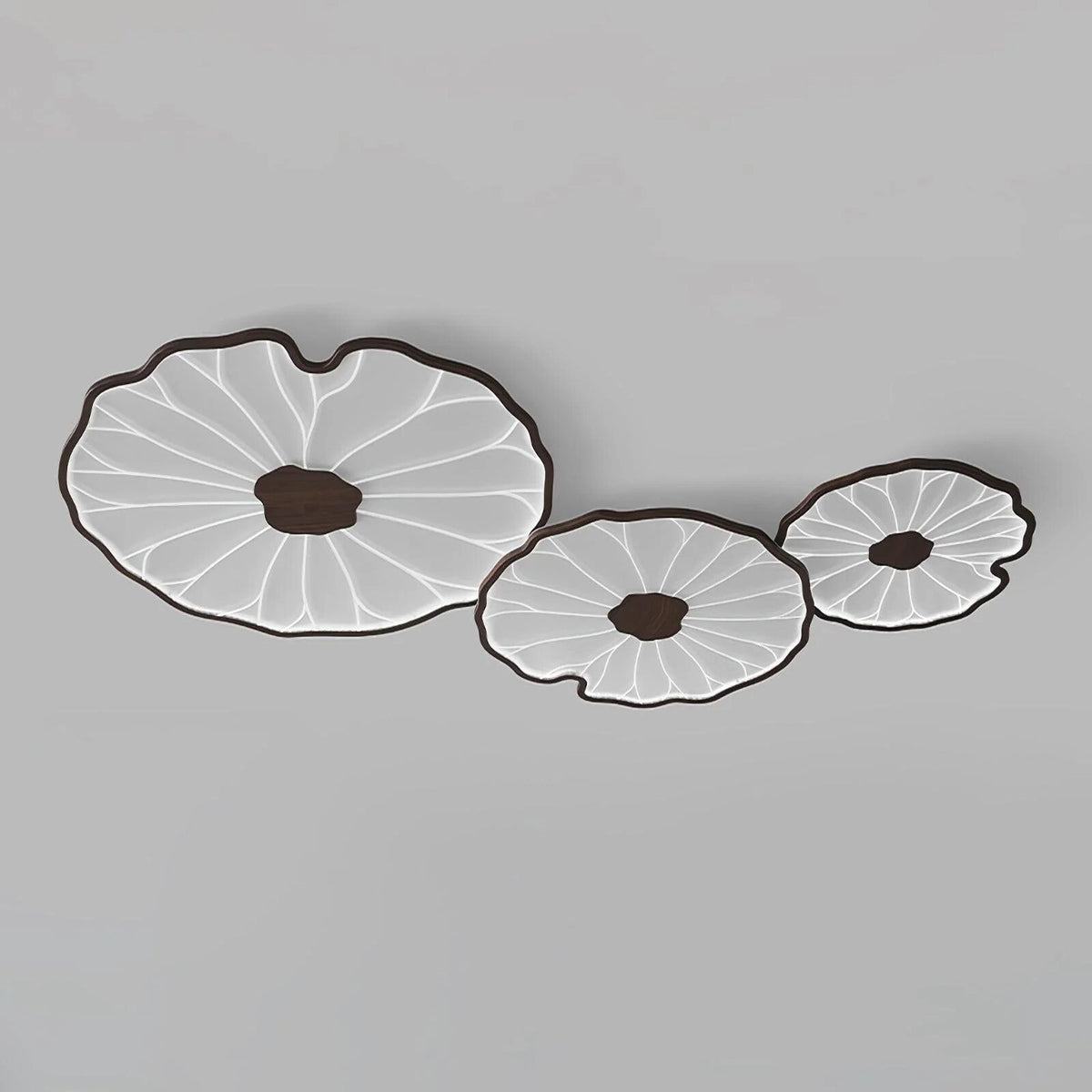 Plafonnier Feuille de Lotus – finition bois hydrographique