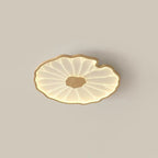 Plafonnier Feuille de Lotus – finition bois hydrographique