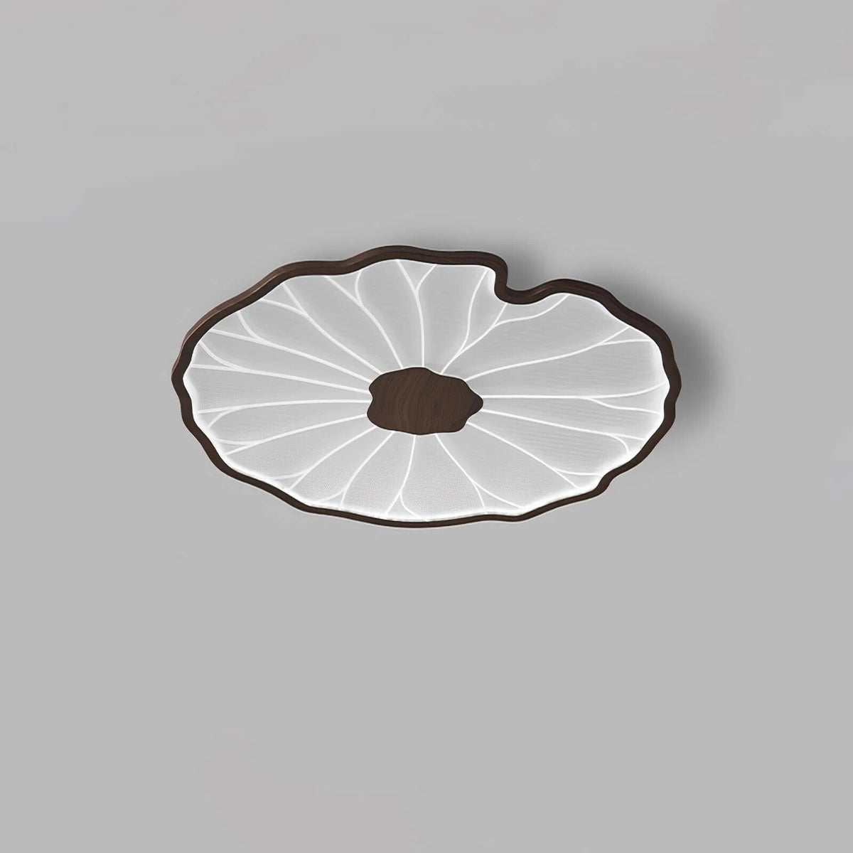 Plafonnier Feuille de Lotus – finition bois hydrographique