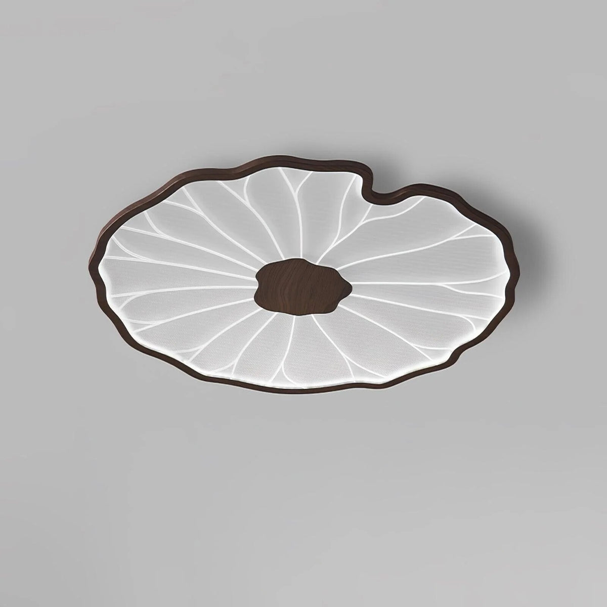 Plafonnier Feuille de Lotus – finition bois hydrographique