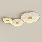 Plafonnier Feuille de Lotus – finition bois hydrographique