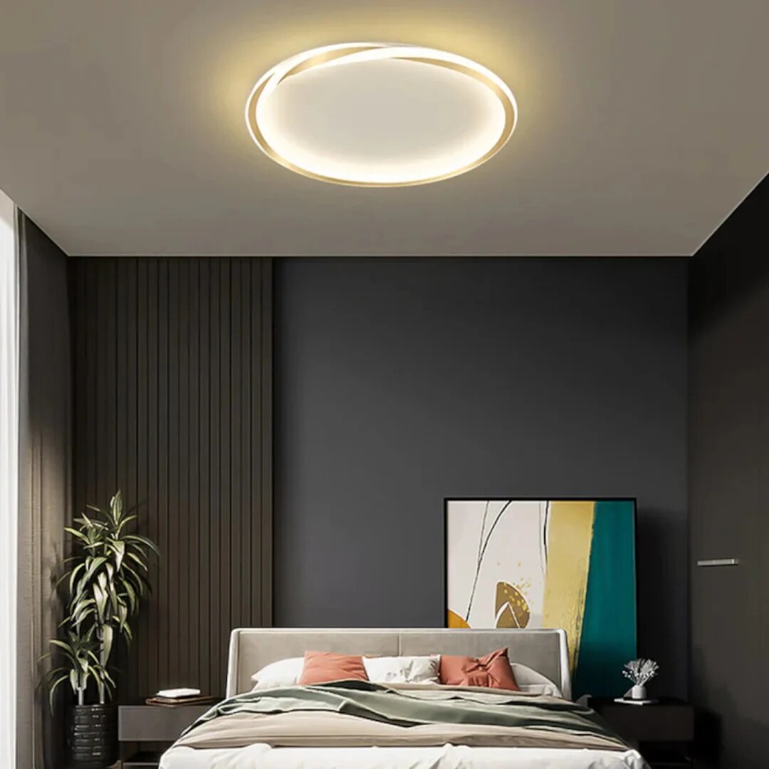 Plafonnier LED circulaire – design épuré minimaliste pour chambre