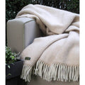 Plaid Beehive en Laine Beige – confection artisanale anglaise