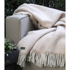Plaid Beehive en Laine Beige – confection artisanale anglaise