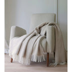 Plaid Beehive en Laine Beige – confection artisanale anglaise