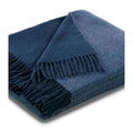 Plaid cachemire et laine – réversible indigo et marine