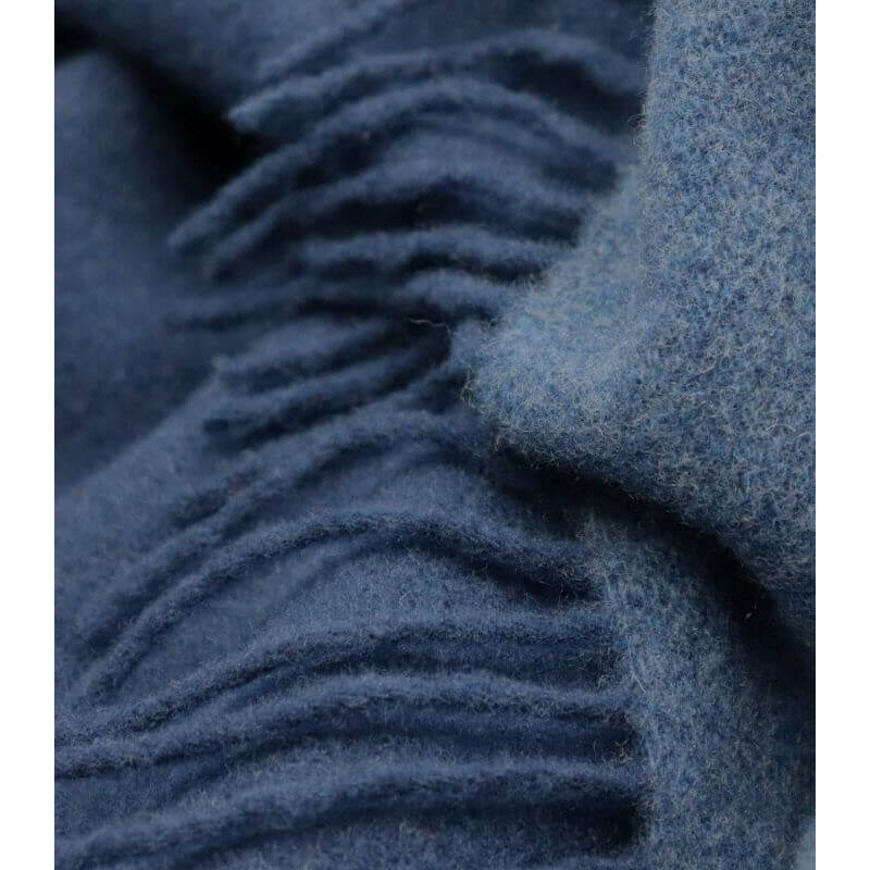Plaid cachemire et laine – réversible indigo et marine