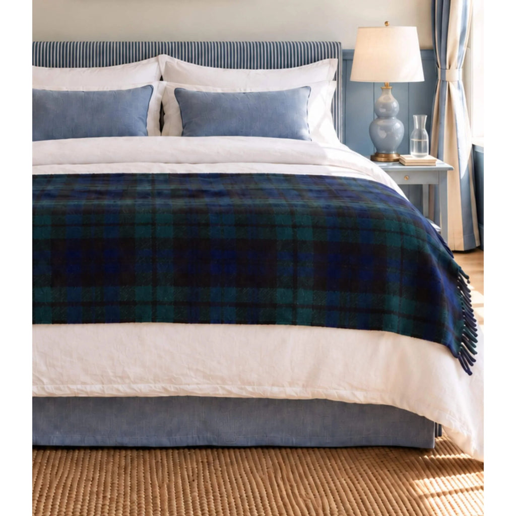 Plaid écossais Black Watch – pure laine, tissé en Angleterre