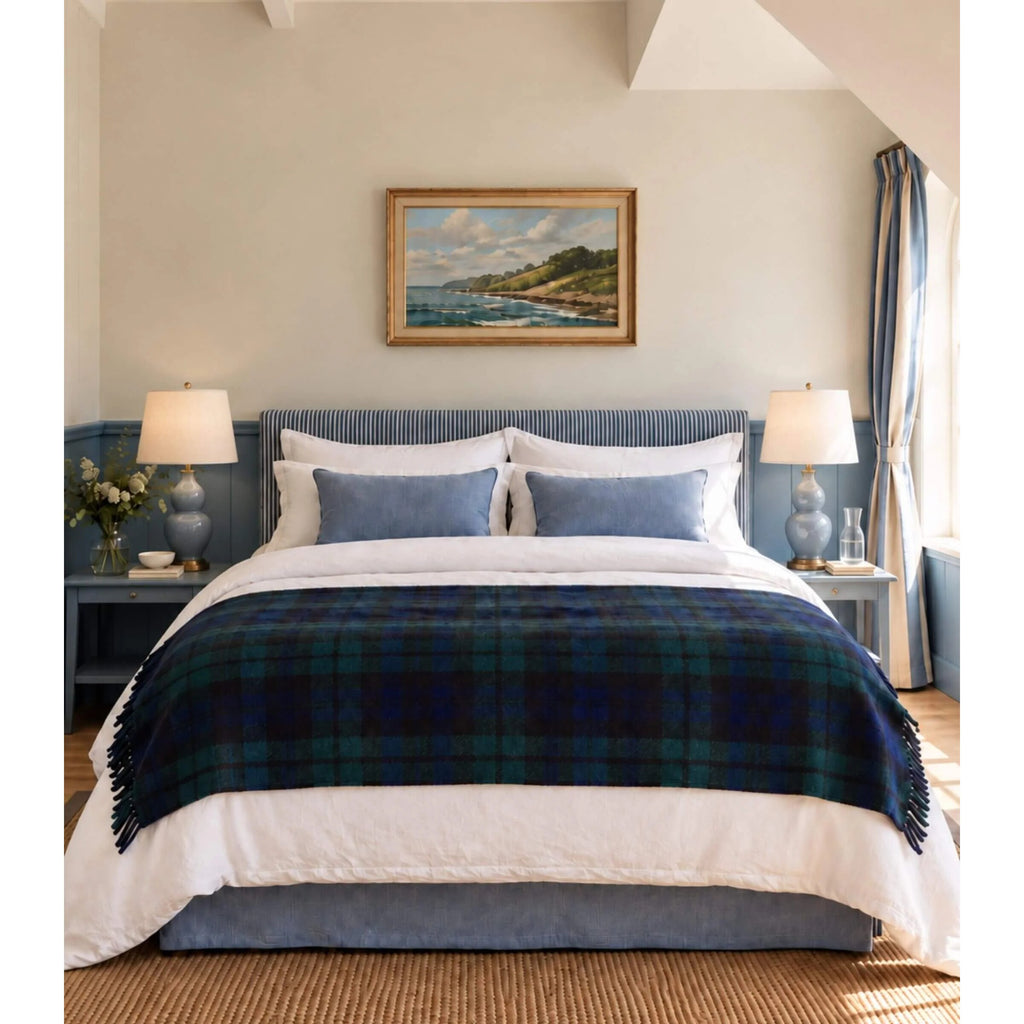 Plaid écossais Black Watch – pure laine, tissé en Angleterre