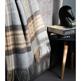 Plaid écossais en laine mérinos – couleurs neutres beige et gris